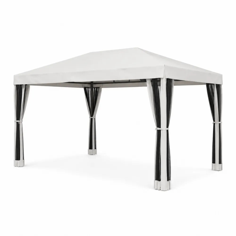 Gartenpavillon Stahlrahmen Polyester Creme 3x3m