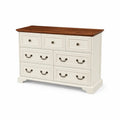 Kommode mit 7 Schubladen MDF und Holz Weiß/Braun