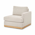 Beiger Stoff-Sessel mit Holzrahmen