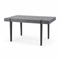 Rechteckiger Esstisch aus Massivholz mit Stahlbeinen Grau 160x90x75 cm