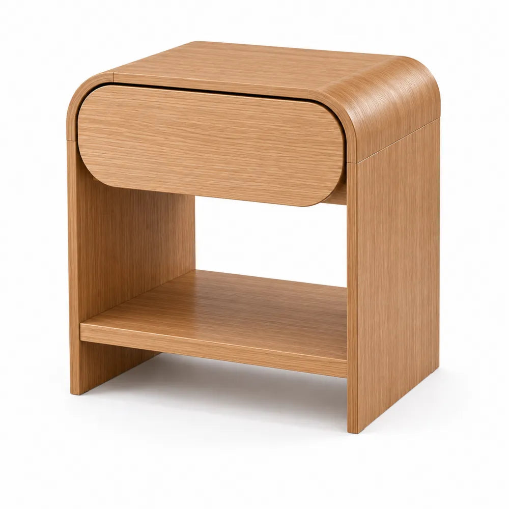 Holz-Nachttisch mit Schublade und Regal 45x35x55 cm