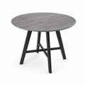 Runder Esstisch aus Holzwerkstoff und Metall Grau 120cm