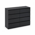Kommode mit 10 Schubladen aus MDF in Schwarz