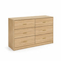 Kommode aus MDF mit Eichenfurnier, 6 Schubladen, 78x120x40 cm