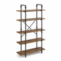 Regal Metall MDF Holzoptik Vintage Braun 5 Ebenen